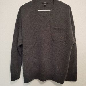 Banana Republic Women's Cashmere Dark Gray Crew Neck Sweater